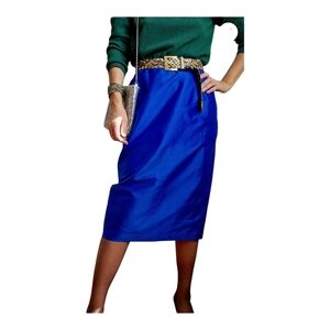 Vintage - Blue Satin Pencil Skirt